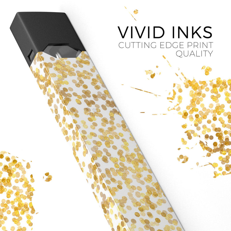 All Over Scattered Golden Micro Dots - Premium Decal Protective Skin-Wrap Sticker compatible with the Juul Labs vaping device