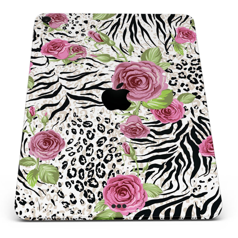 Animal Vibe Floral - Full Body Skin Decal for the Apple iPad Pro 12.9", 11", 10.5", 9.7", Air or Mini (All Models Available)
