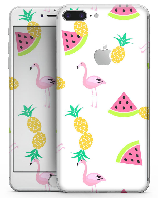 Animated Flamingos and Fruit - Skin-kit for the iPhone 8 or 8 Plus