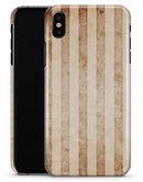 Antique Brown and White Vertical Stripes - iPhone X Clipit Case