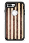 Antique Cocoa and Tan Vertical Stripes - iPhone 7 or 7 Plus Commuter Case Skin Kit