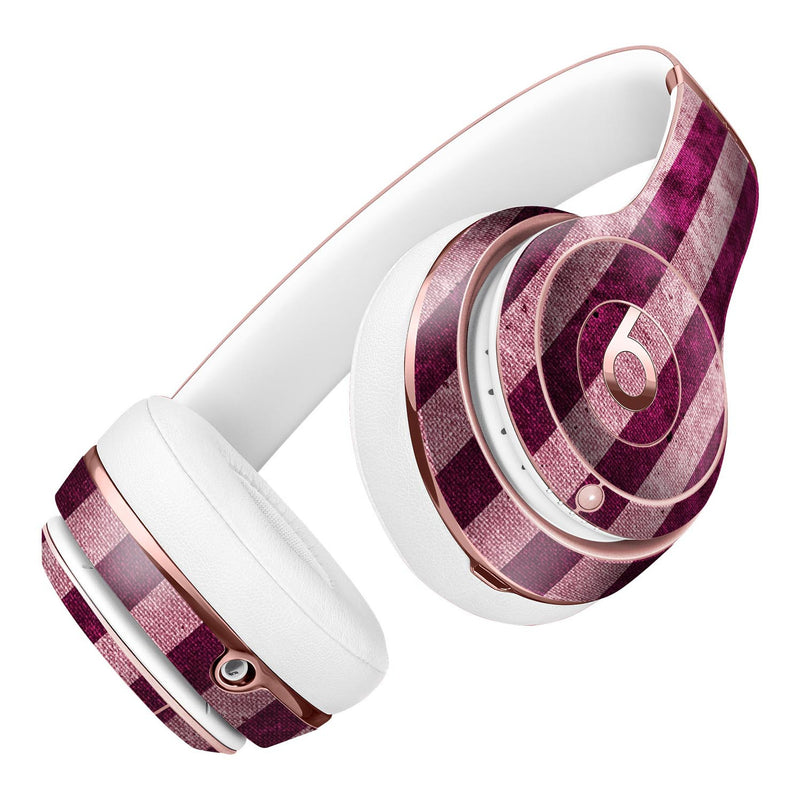 Antique Magenta and Pink Vertical Stripes Full-Body Skin Kit for the Beats by Dre Solo 3 Wireless Headphones