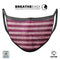 Antique Magenta and Pink Vertical Stripes - Made in USA Mouth Cover Unisex Anti-Dust Cotton Blend Reusable & Washable Face Mask with Adjustable Sizing for Adult or Child