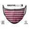 Antique Magenta and Pink Vertical Stripes - Made in USA Mouth Cover Unisex Anti-Dust Cotton Blend Reusable & Washable Face Mask with Adjustable Sizing for Adult or Child