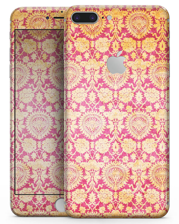 Antique Red and Orange Cauliflower Damask Pattern - Skin-kit for the iPhone 8 or 8 Plus