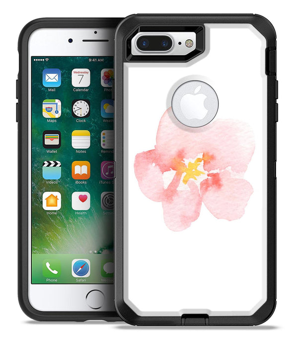Apricot Watercolor Hibiscus - iPhone 7 or 7 Plus Commuter Case Skin Kit
