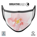 Apricot Watercolor Hibiscus - Made in USA Mouth Cover Unisex Anti-Dust Cotton Blend Reusable & Washable Face Mask with Adjustable Sizing for Adult or Child