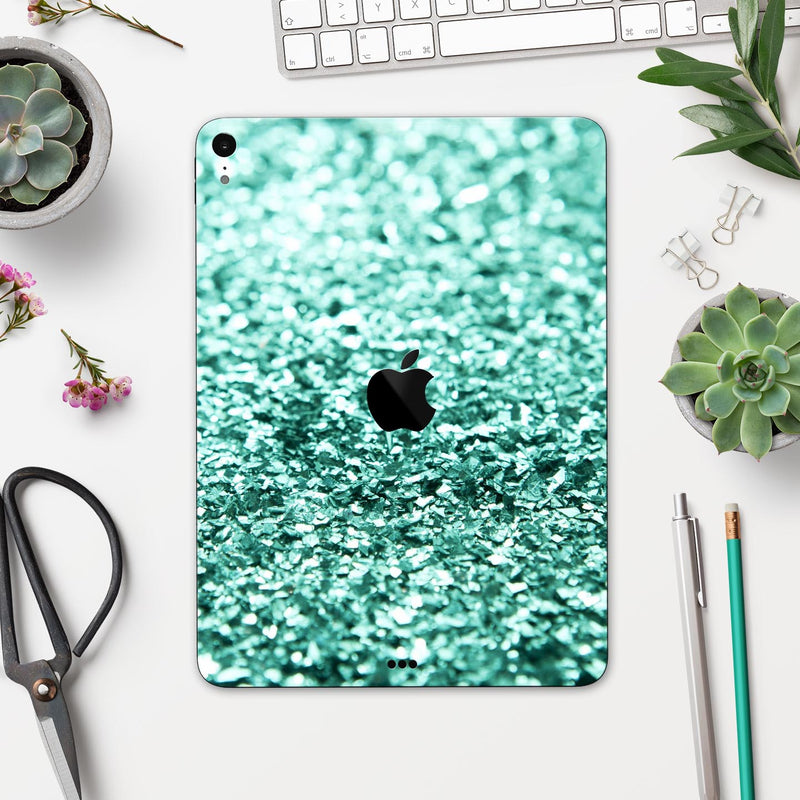 Aqua Green Glimmer - Full Body Skin Decal for the Apple iPad Pro 12.9", 11", 10.5", 9.7", Air or Mini (All Models Available)