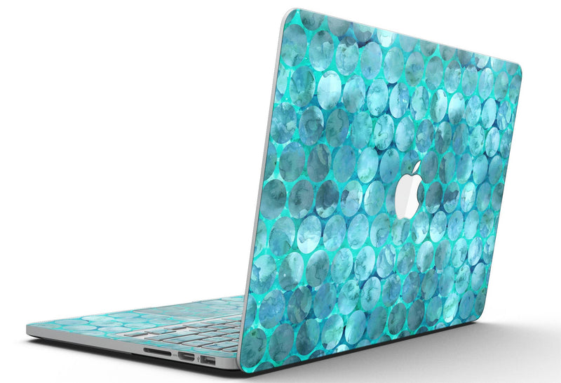 Aqua Sorted Large Watercolor Polka Dots - MacBook Pro with Retina Display Full-Coverage Skin Kit