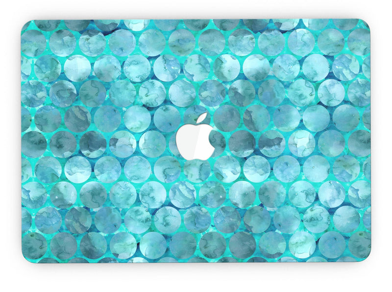 Aqua Sorted Large Watercolor Polka Dots - MacBook Pro with Retina Display Full-Coverage Skin Kit
