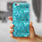 Aqua Sorted Large Watercolor Polka Dots iPhone 6/6s or 6/6s Plus 2-Piece Hybrid INK-Fuzed Case