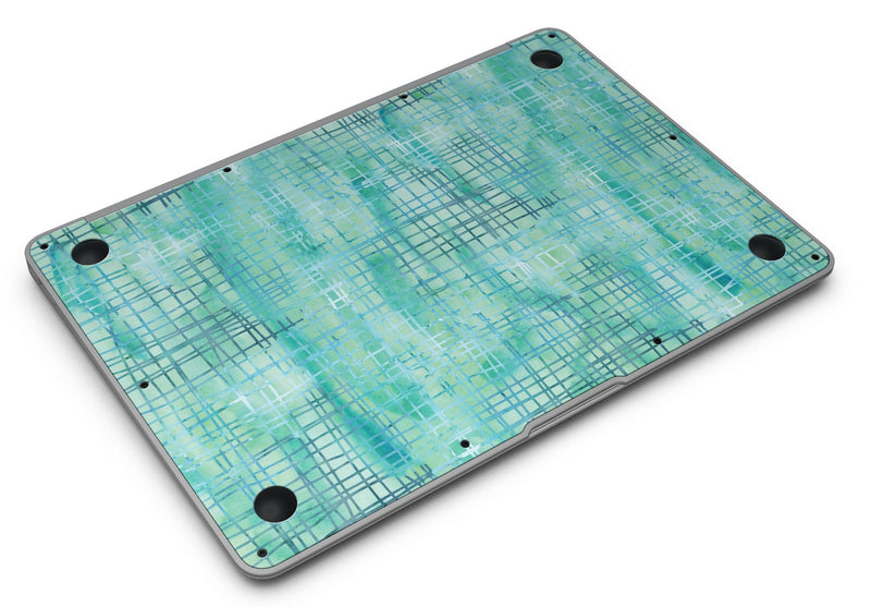 Aqua Watercolor Cross Hatch - MacBook Air Skin Kit