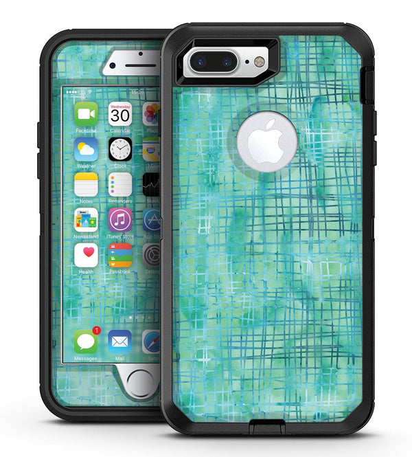 Aqua Watercolor Cross Hatch - iPhone 7 Plus/8 Plus OtterBox Case & Skin Kits