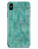 Aqua Watercolor Cross Hatch - iPhone X Clipit Case