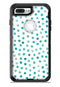 Aqua Watercolor Dots over White - iPhone 7 or 7 Plus Commuter Case Skin Kit