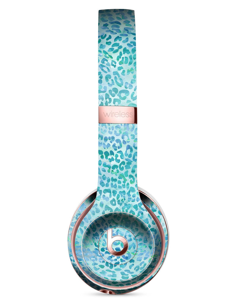 Aqua Watercolor Leopard Pattern Full-Body Skin Kit for the Beats by Dre Solo 3 Wireless Headphones