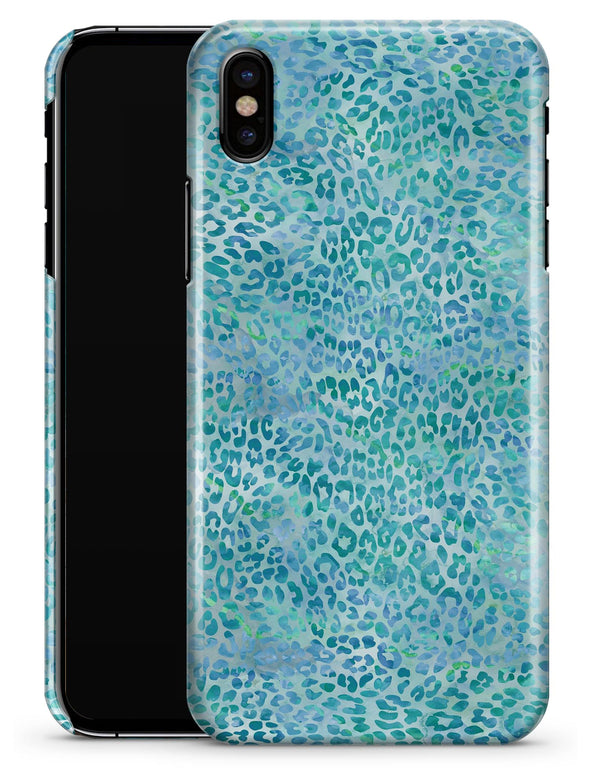 Aqua Watercolor Leopard Pattern - iPhone X Clipit Case