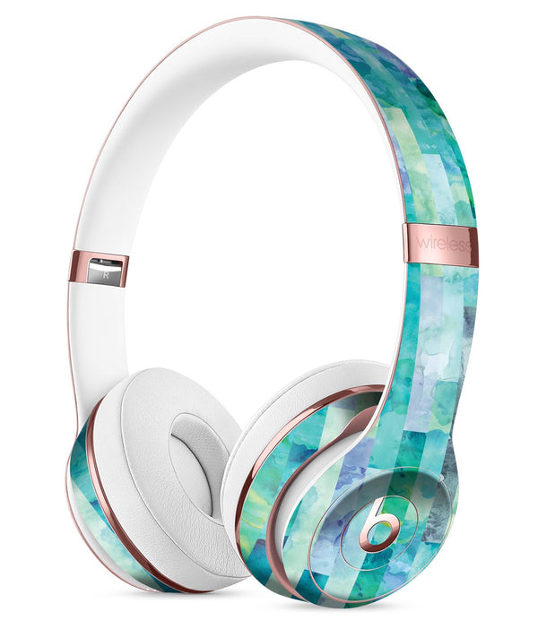 Aqua Watercolor Patchwork Full-Body Skin Kit for the Beats by Dre Solo 3 Wireless Headphones