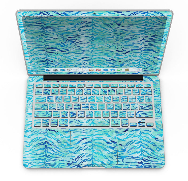 Aqua Watercolor Tiger Pattern - MacBook Pro with Retina Display Full-Coverage Skin Kit