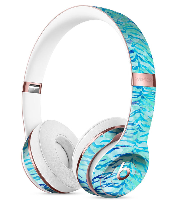 Aqua Watercolor Tiger Pattern Full-Body Skin Kit for the Beats by Dre Solo 3 Wireless Headphones