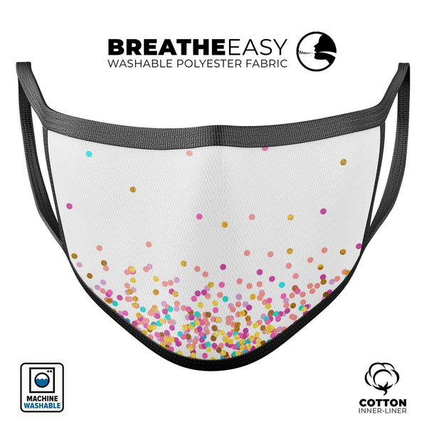 Ascending Multicolor Micro Dots - Made in USA Mouth Cover Unisex Anti-Dust Cotton Blend Reusable & Washable Face Mask with Adjustable Sizing for Adult or Child