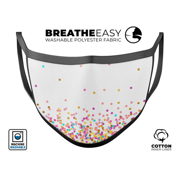 Ascending Multicolor Micro Dots - Made in USA Mouth Cover Unisex Anti-Dust Cotton Blend Reusable & Washable Face Mask with Adjustable Sizing for Adult or Child