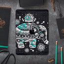 Aztec Elephant Blue Accented Modern Illustration - Full Body Skin Decal for the Apple iPad Pro 12.9", 11", 10.5", 9.7", Air or Mini (All Models Available)