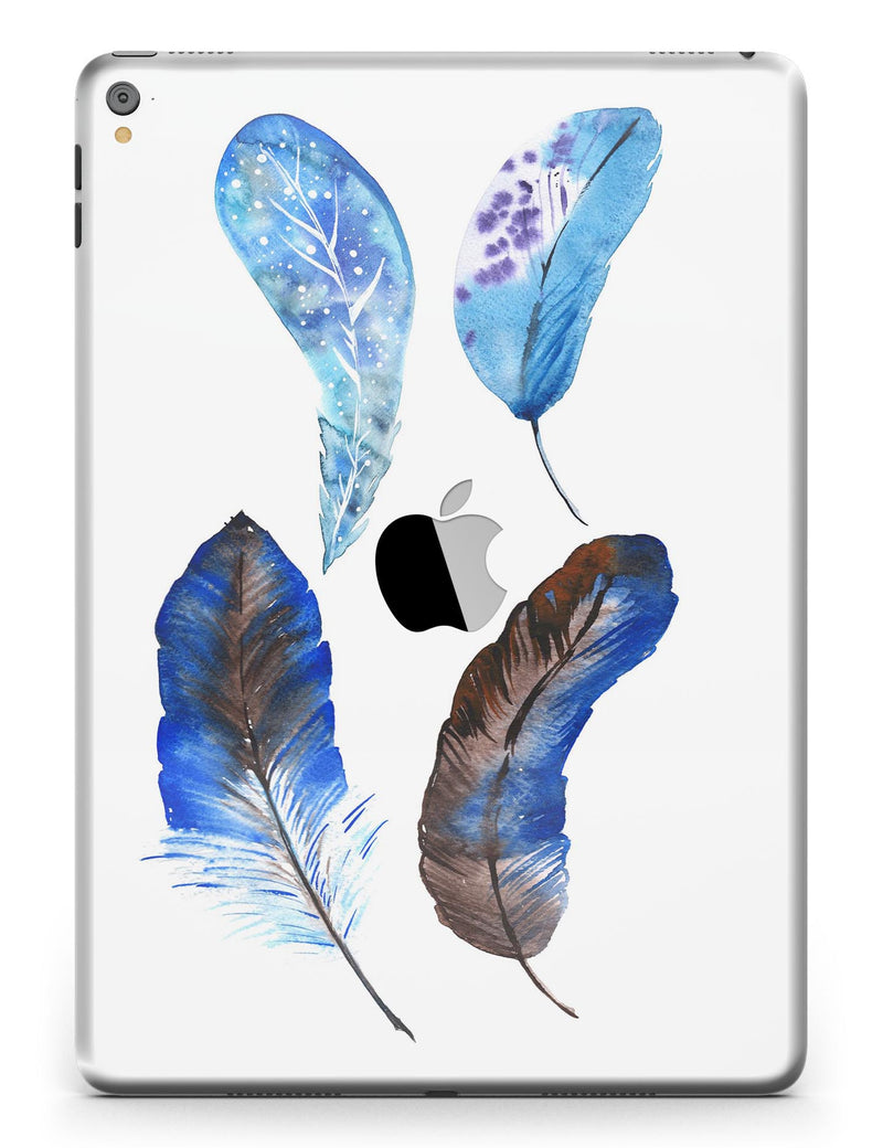 Azul Watercolor Feathers - iPad Pro 97 - View 3.jpg