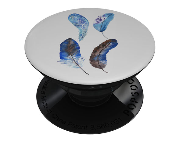Azul Watercolor Feathers - Skin Kit for PopSockets and other Smartphone Extendable Grips & Stands