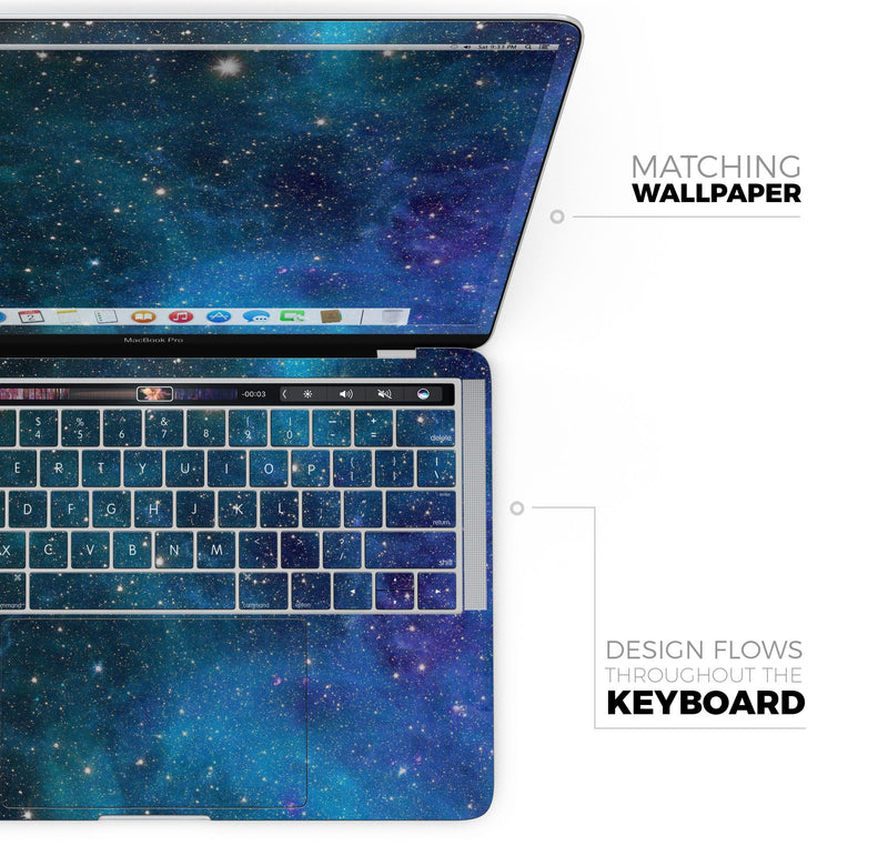 Azure Nebula - Skin Decal Wrap Kit Compatible with the Apple MacBook Pro, Pro with Touch Bar or Air (11", 12", 13", 15" & 16" - All Versions Available)