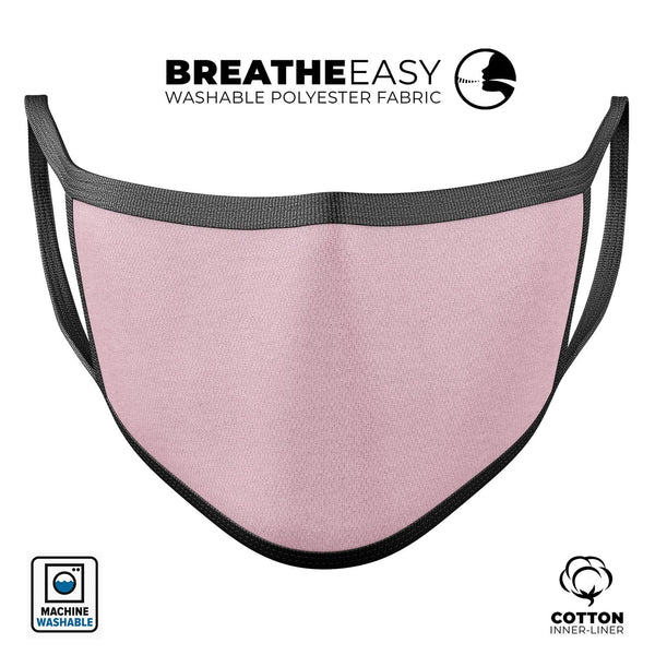 Baby Pink Solid Surface - Made in USA Mouth Cover Unisex Anti-Dust Cotton Blend Reusable & Washable Face Mask with Adjustable Sizing for Adult or Child