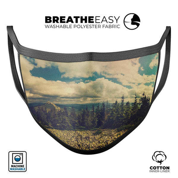 Beatuful Scenic Mountain View - Made in USA Mouth Cover Unisex Anti-Dust Cotton Blend Reusable & Washable Face Mask with Adjustable Sizing for Adult or Child