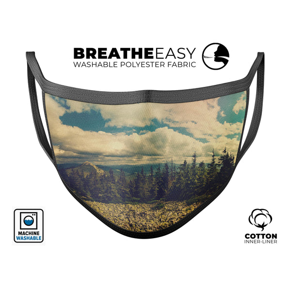 Beatuful Scenic Mountain View - Made in USA Mouth Cover Unisex Anti-Dust Cotton Blend Reusable & Washable Face Mask with Adjustable Sizing for Adult or Child