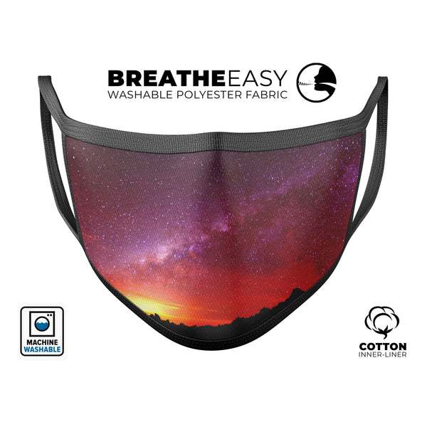 Beautiful Milky Way Sunset - Made in USA Mouth Cover Unisex Anti-Dust Cotton Blend Reusable & Washable Face Mask with Adjustable Sizing for Adult or Child