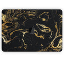 Black & Gold Marble Swirl V8 - Skin Decal Wrap Kit Compatible with the Apple MacBook Pro, Pro with Touch Bar or Air (11", 12", 13", 15" & 16" - All Versions Available)