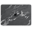 Black & Silver Marble Swirl V3 - Skin Decal Wrap Kit Compatible with the Apple MacBook Pro, Pro with Touch Bar or Air (11", 12", 13", 15" & 16" - All Versions Available)