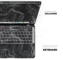 Black & Silver Marble Swirl V4 - Skin Decal Wrap Kit Compatible with the Apple MacBook Pro, Pro with Touch Bar or Air (11", 12", 13", 15" & 16" - All Versions Available)
