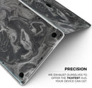 Black & Silver Marble Swirl V6 - Skin Decal Wrap Kit Compatible with the Apple MacBook Pro, Pro with Touch Bar or Air (11", 12", 13", 15" & 16" - All Versions Available)