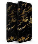 Black & Gold Marble Swirl V11 - iPhone XS MAX, XS/X, 8/8+, 7/7+, 5/5S/SE Skin-Kit (All iPhones Avaiable)