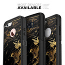Black & Gold Marble Swirl V12 - Skin Kit for the iPhone OtterBox Cases