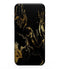 Black & Gold Marble Swirl V1 - iPhone XS MAX, XS/X, 8/8+, 7/7+, 5/5S/SE Skin-Kit (All iPhones Avaiable)