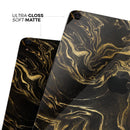 Black & Gold Marble Swirl V3 - Full Body Skin Decal for the Apple iPad Pro 12.9", 11", 10.5", 9.7", Air or Mini (All Models Available)