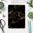Black & Gold Marble Swirl V4 - Full Body Skin Decal for the Apple iPad Pro 12.9", 11", 10.5", 9.7", Air or Mini (All Models Available)
