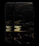 Black & Gold Marble Swirl V9 - iPhone XS MAX, XS/X, 8/8+, 7/7+, 5/5S/SE Skin-Kit (All iPhones Avaiable)