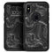 Black & Silver Marble Swirl V4 - Skin Kit for the iPhone OtterBox Cases
