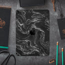 Black & Silver Marble Swirl V4 - Full Body Skin Decal for the Apple iPad Pro 12.9", 11", 10.5", 9.7", Air or Mini (All Models Available)