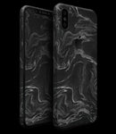 Black & Silver Marble Swirl V4 - iPhone XS MAX, XS/X, 8/8+, 7/7+, 5/5S/SE Skin-Kit (All iPhones Avaiable)