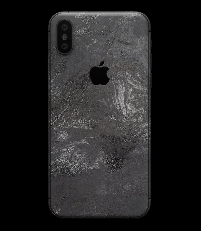 Black & Silver Marble Swirl V5 - iPhone XS MAX, XS/X, 8/8+, 7/7+, 5/5S/SE Skin-Kit (All iPhones Avaiable)