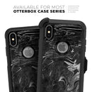 Black & Silver Marble Swirl V8 - Skin Kit for the iPhone OtterBox Cases
