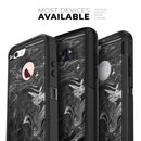 Black & Silver Marble Swirl V8 - Skin Kit for the iPhone OtterBox Cases
